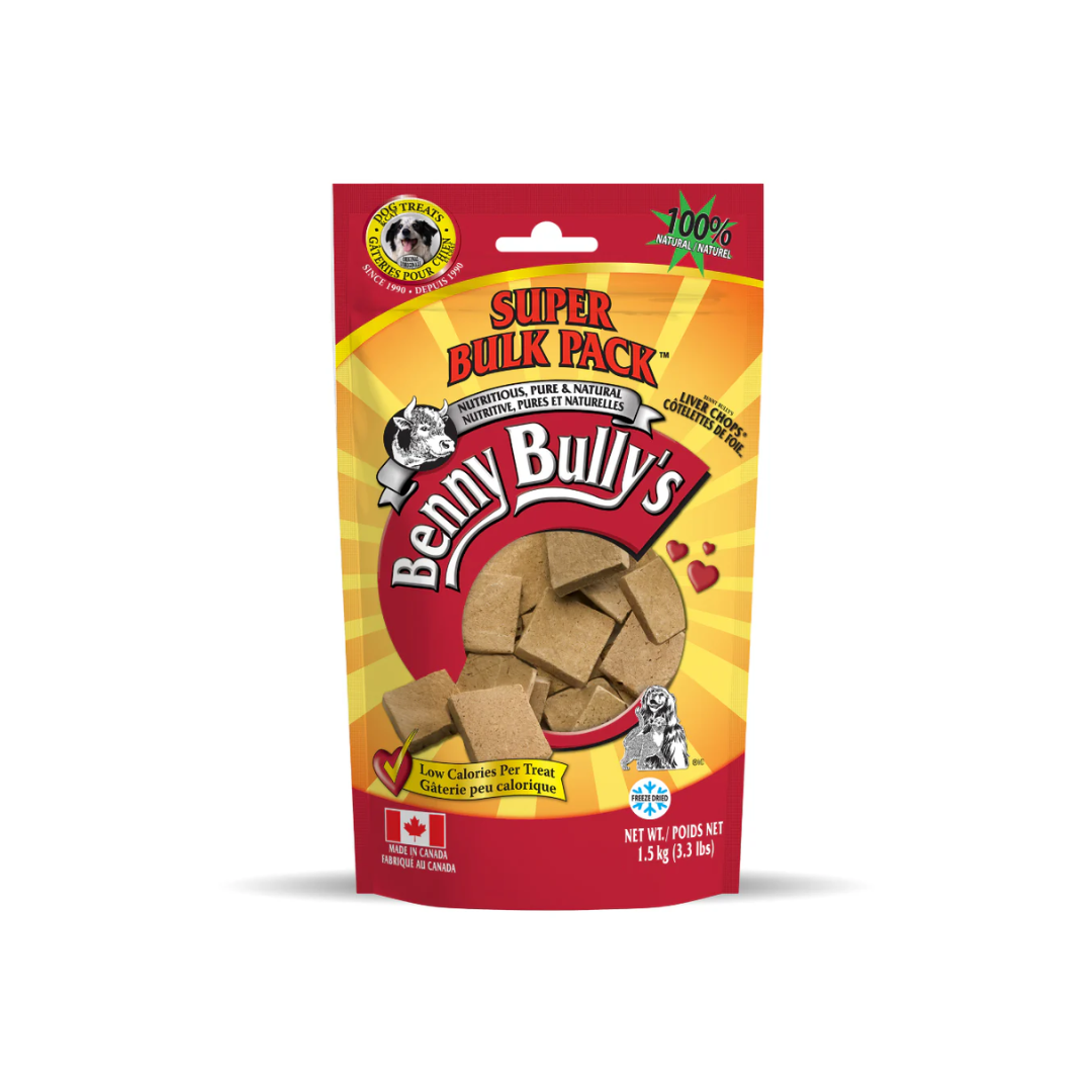 Benny Bully's Freeze Dried Dog Treats - Beef Liver Chops