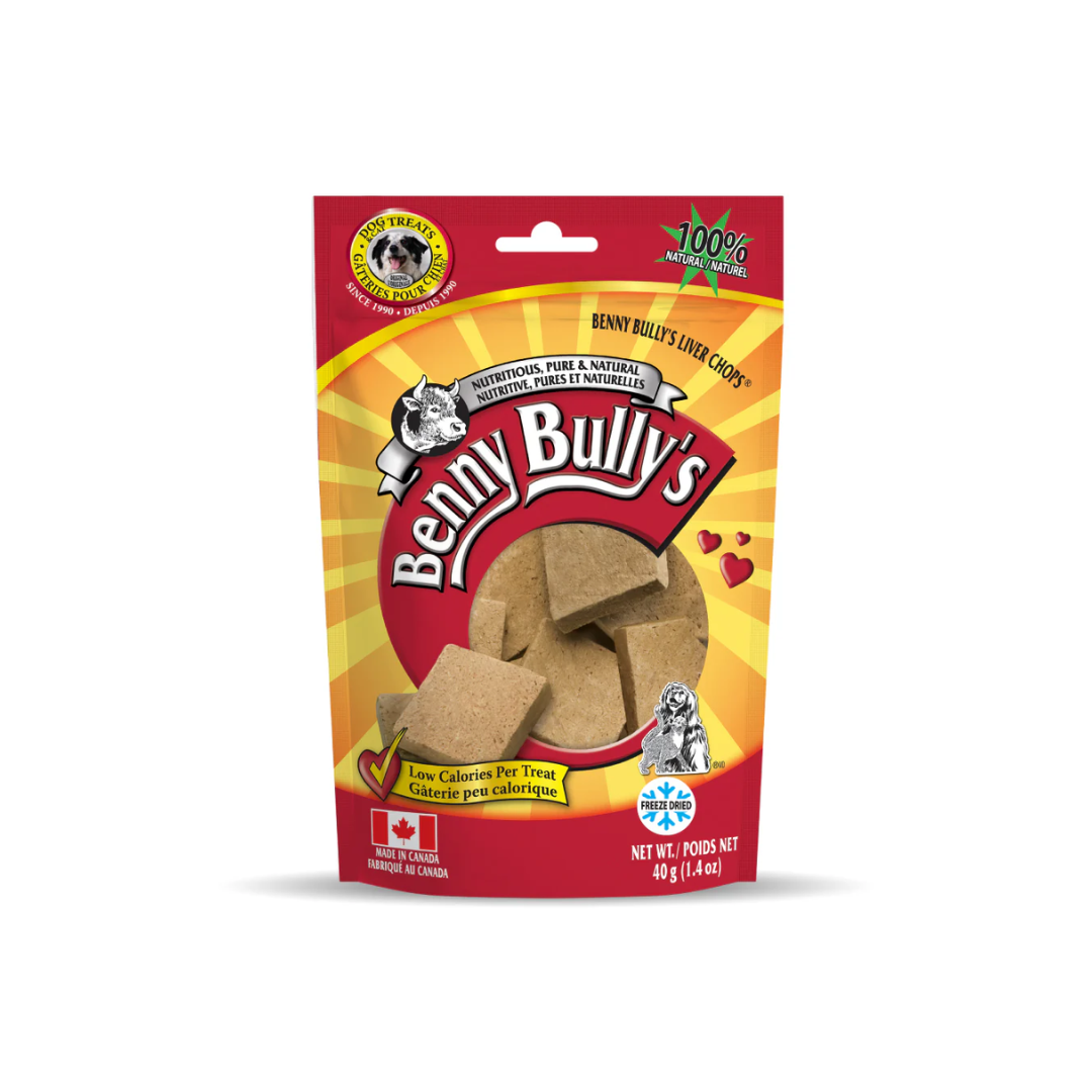 Benny Bully's Freeze Dried Dog Treats - Beef Liver Chops