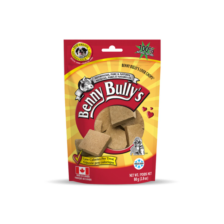 Benny Bully's Freeze Dried Dog Treats - Beef Liver Chops