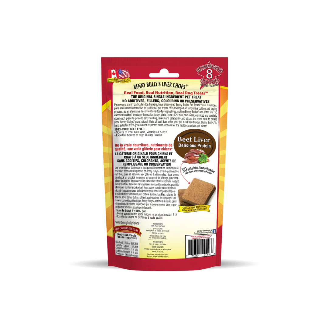 Benny Bully's Freeze Dried Dog Treats - Beef Liver Chops