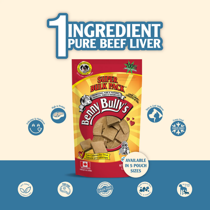 Benny Bully's Freeze Dried Dog Treats - Beef Liver Chops