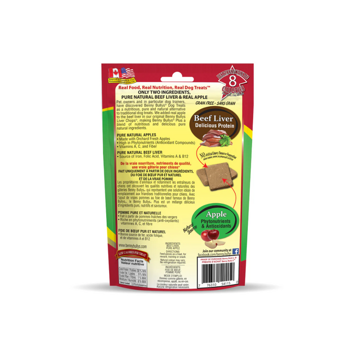 Benny Bully's Freeze Dried Dog Treats - Beef Liver Plus Apple