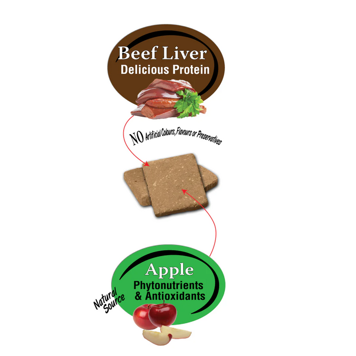 Benny Bully's Freeze Dried Dog Treats - Beef Liver Plus Apple
