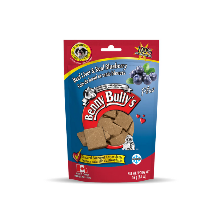 Benny Bully's Freeze Dried Dog Treats - Beef Liver Plus Blueberry