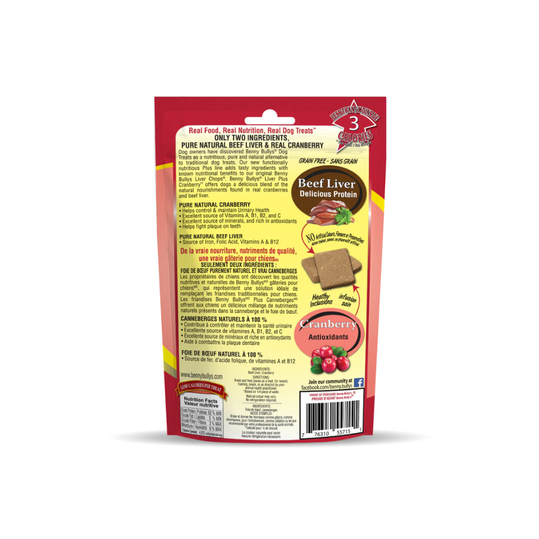 Benny Bully's Freeze Dried Dog Treats - Beef Liver Plus Cranberry