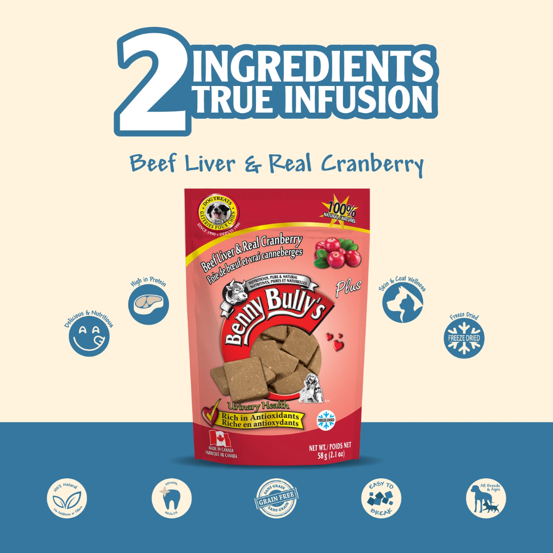 Benny Bully's Freeze Dried Dog Treats - Beef Liver Plus Cranberry