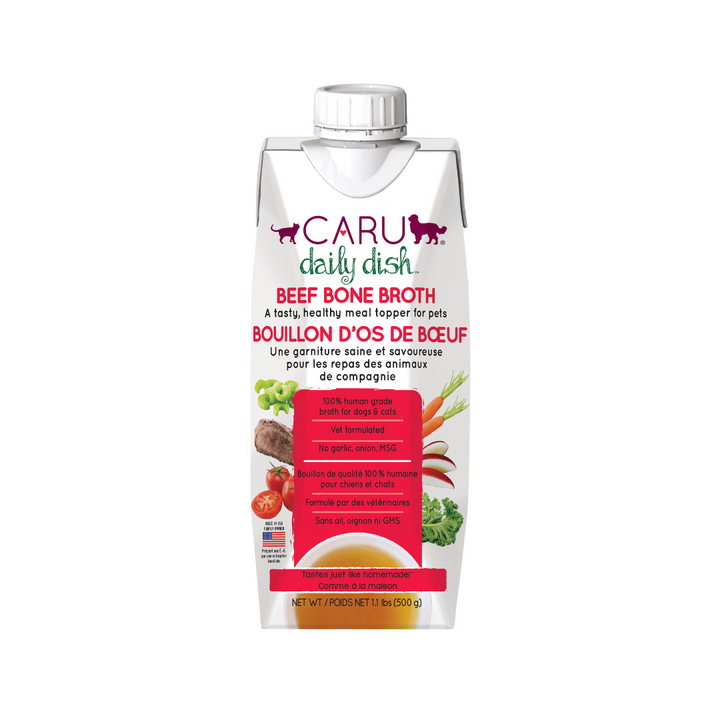 Caru Daily Dish Dog and Cat Food Toppers - Daily Dish Beef Bone Broth