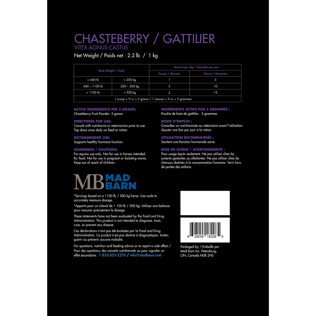 Equine Supplements - Mad Barn Chasteberry
