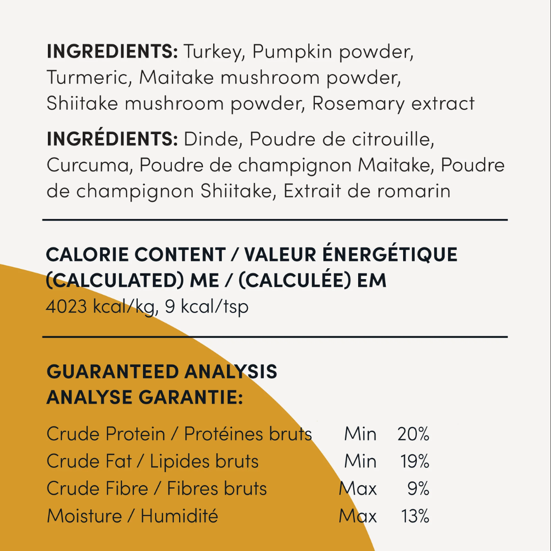 Crumps' Naturals Dog Food Toppers - Turkey + Superfood Golds Sprinkles