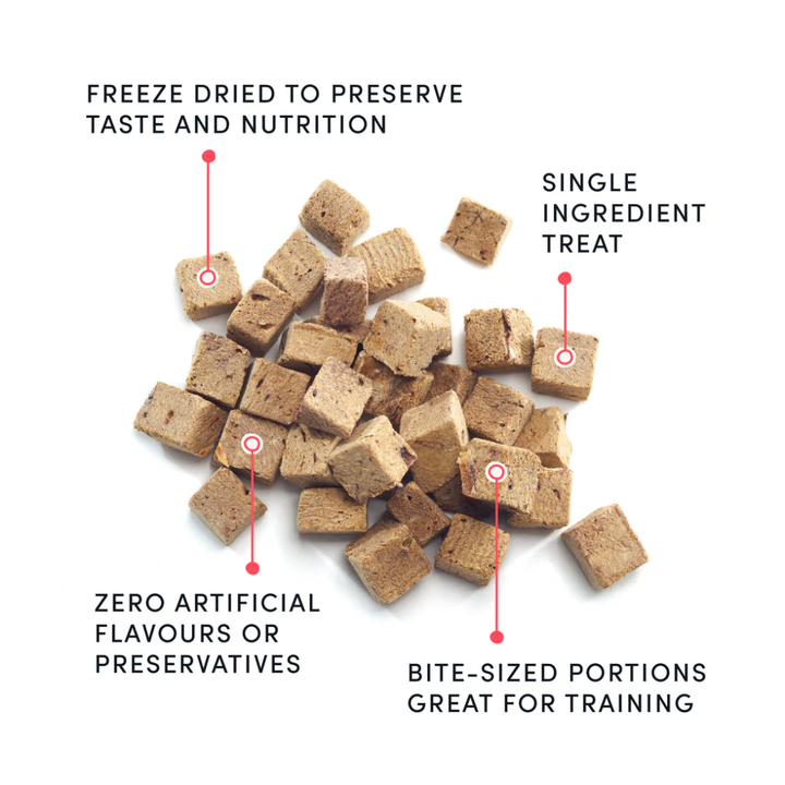 Crumps' Naturals Dog Treats - Freeze-Dried Pork Hearts Mini Trainers