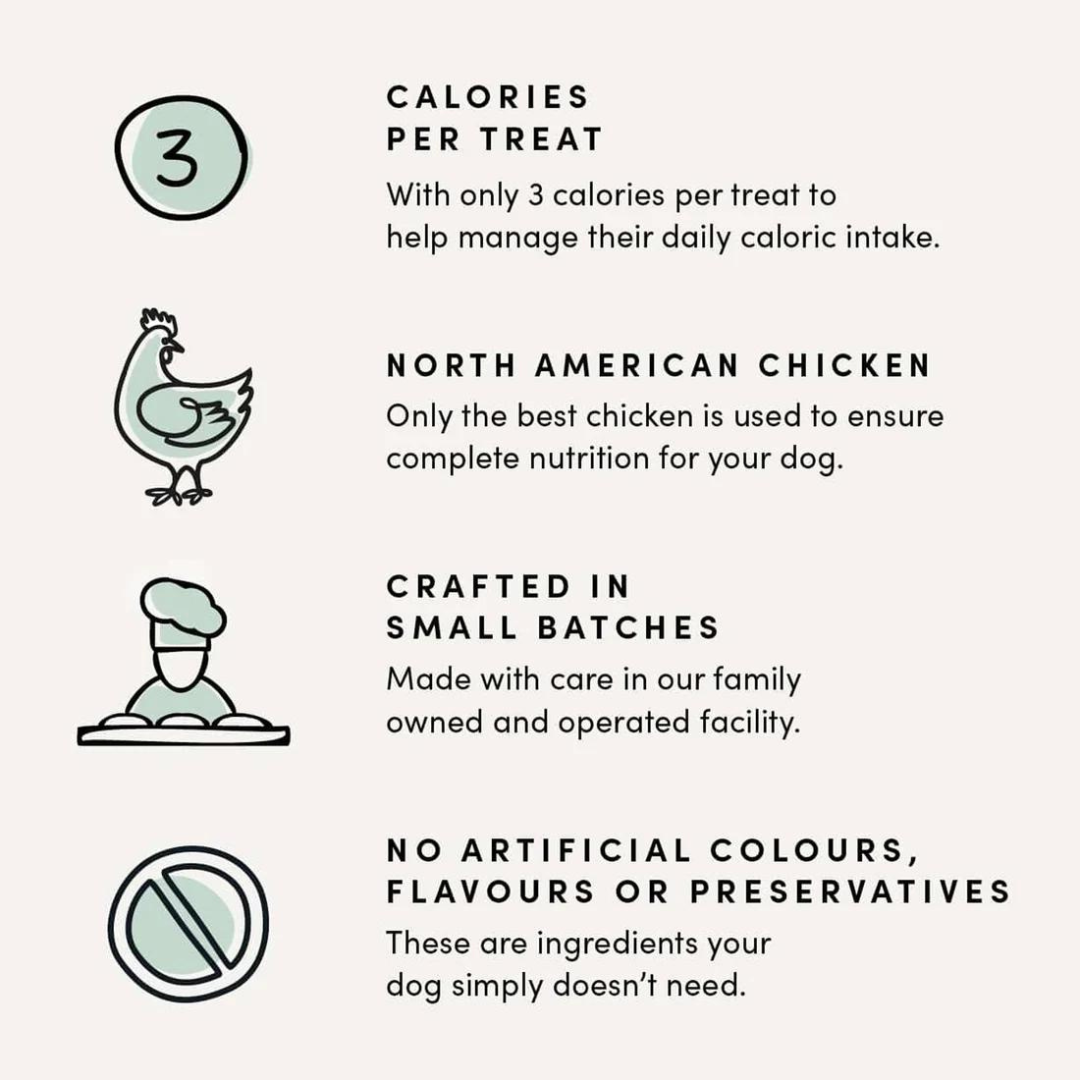 Crumps' Naturals Dog Treats - Semi Moist Chicken Mini Trainers