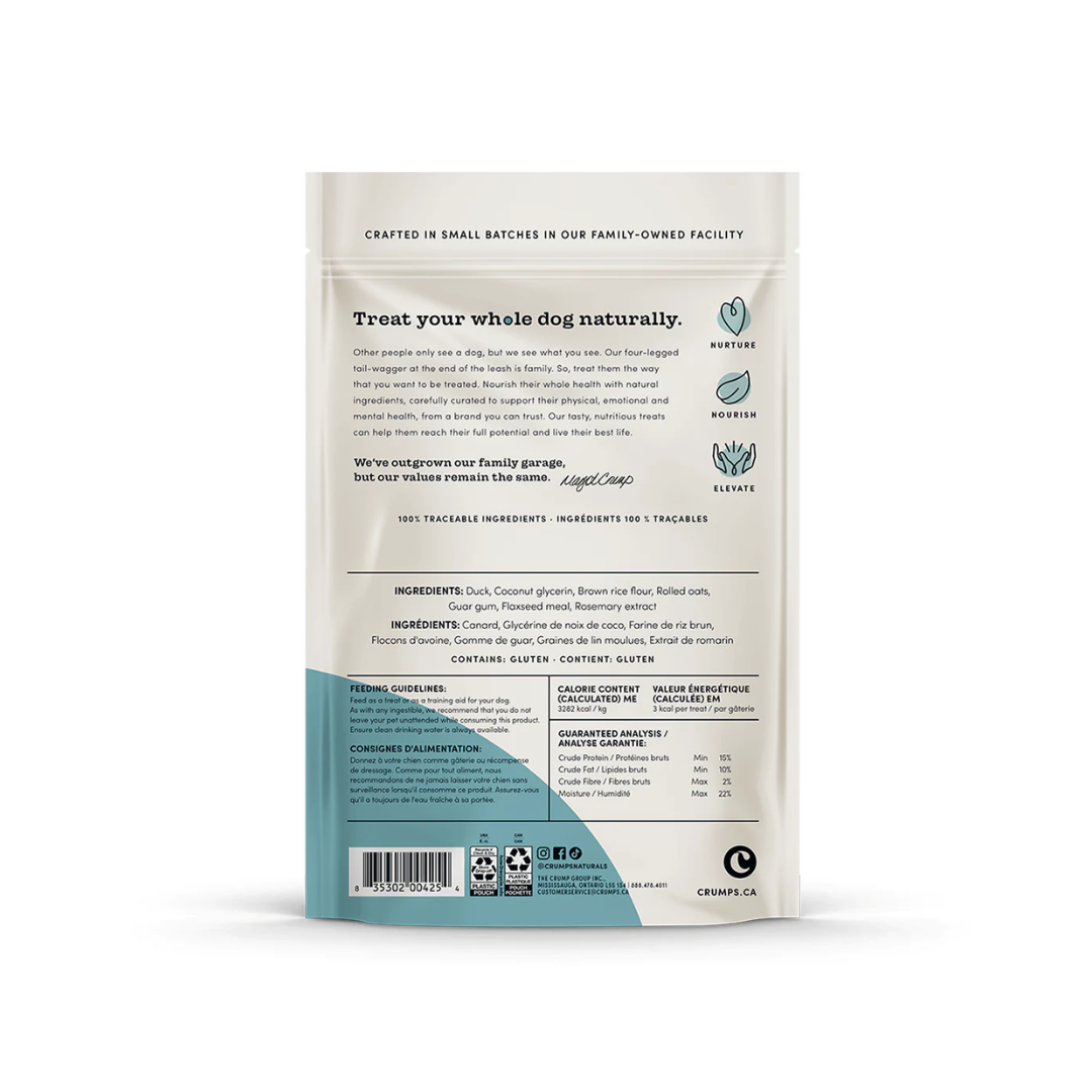 Crumps' Naturals Dog Treats - Semi Moist Duck Mini Trainers