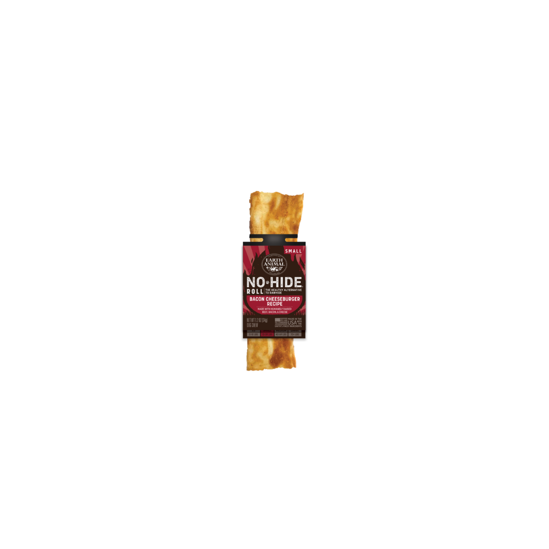 Earth Animal Dog Treats - No-Hide Barbeque Collection Bacon Cheeseburger Rolls