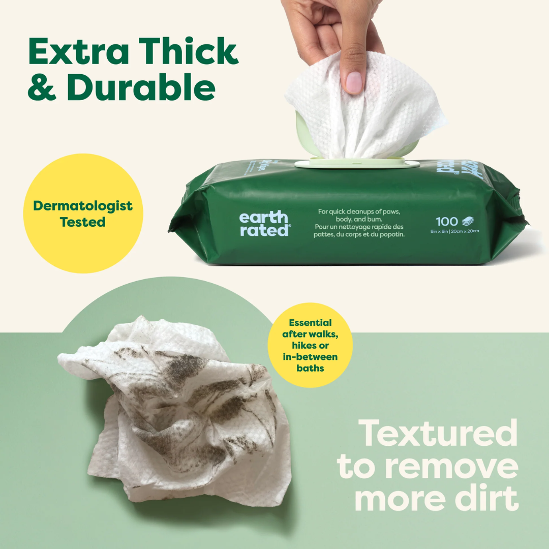 Earth Rated Pet Wipes - White Tea & Basil Wipes