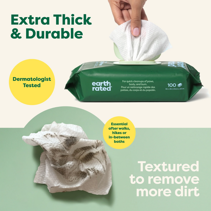 Earth Rated Pet Wipes - White Tea & Basil Wipes
