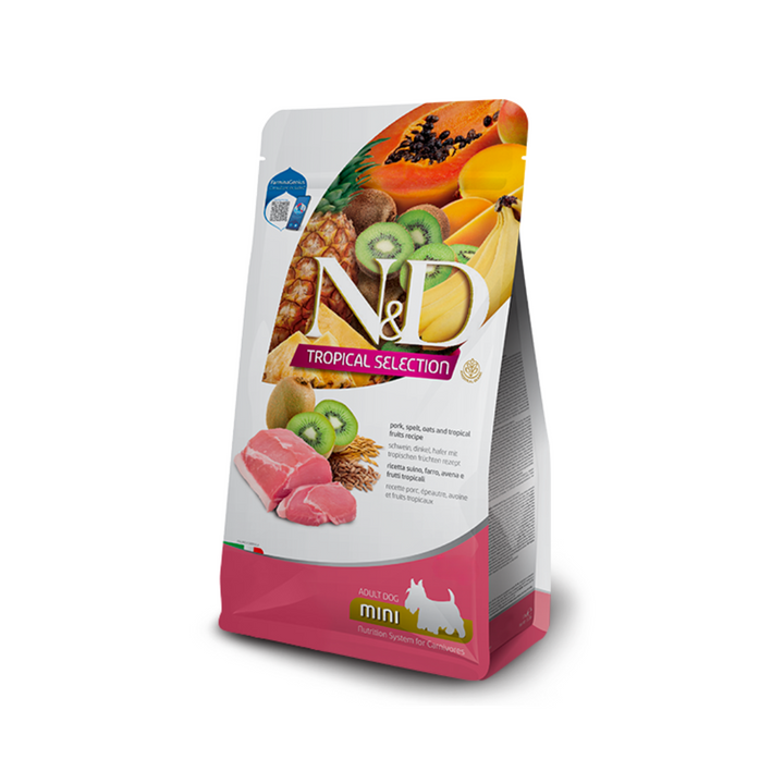 Farmina N&D Dry Dog Food - Tropical Selection Pork, Spelt, Oats & Tropical Fruits Adult Mini