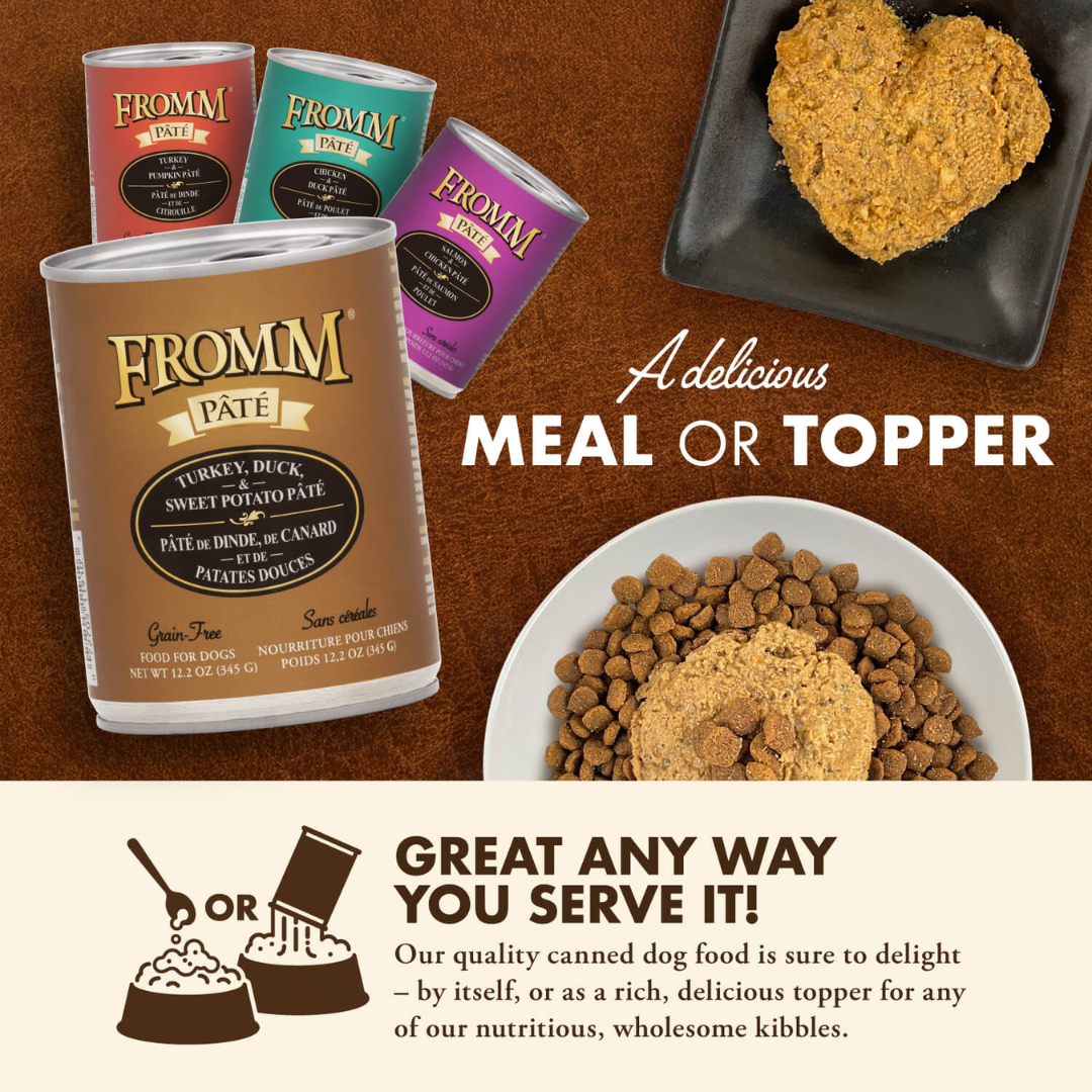 Fromm Wet Dog Food - Turkey, Duck, & Sweet Potato Pate Canned