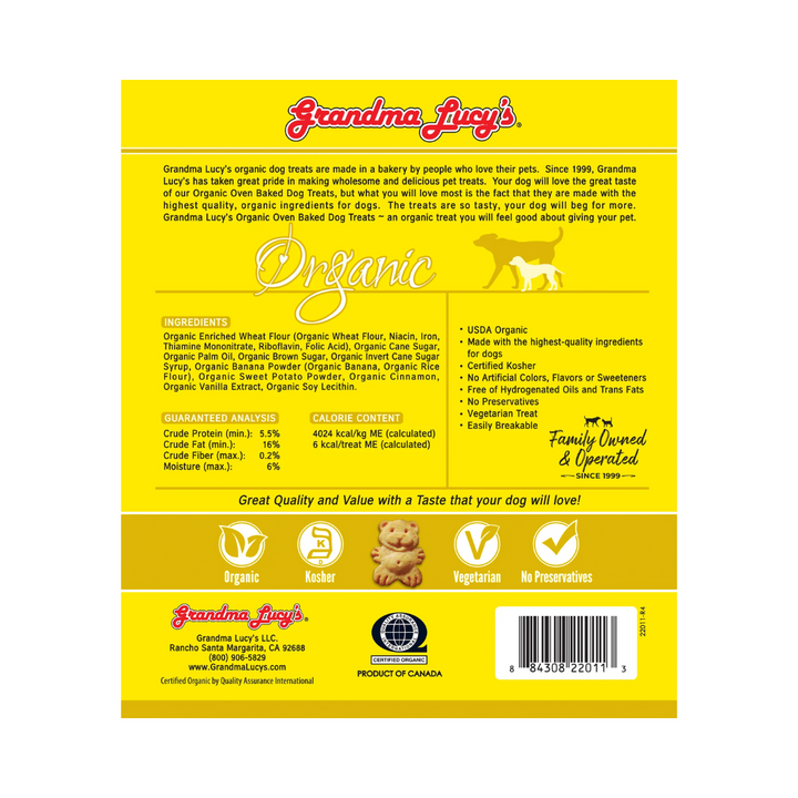 Grandma Lucy's Dog Treats - Organic Oven Baked Banana & Sweet Potato