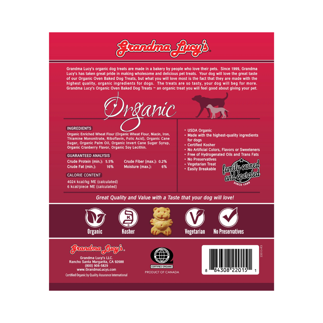 Grandma Lucy's Dog Treats - Organic Oven Baked Cranberry