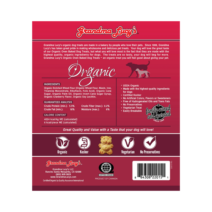 Grandma Lucy's Dog Treats - Organic Oven Baked Cranberry