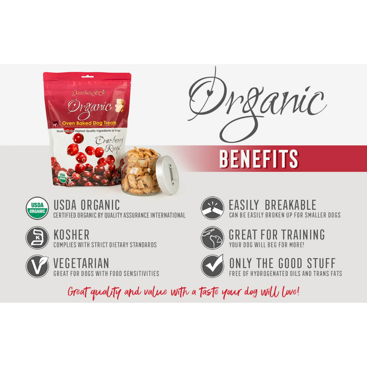 Grandma Lucy's Dog Treats - Organic Oven Baked Cranberry