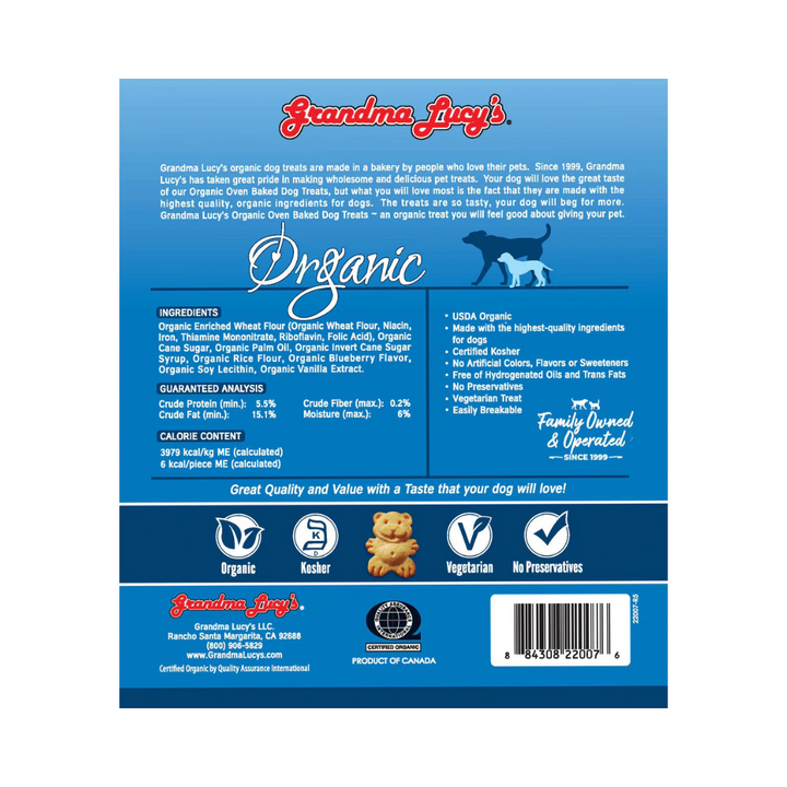 Grandma Lucy's Dog Treats - Organic Oven Baked Blueberry