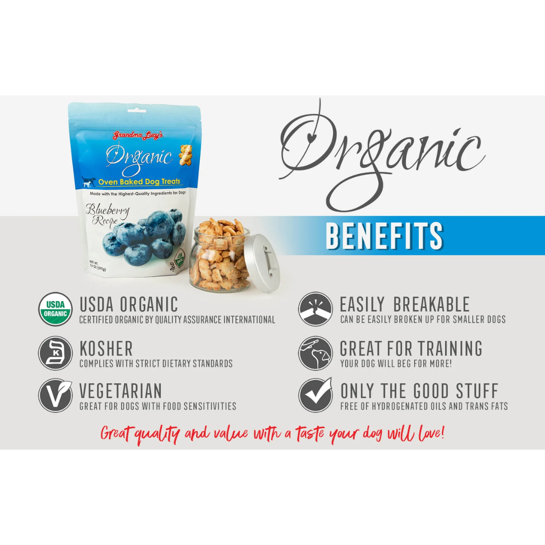 Grandma Lucy's Dog Treats - Organic Oven Baked Blueberry