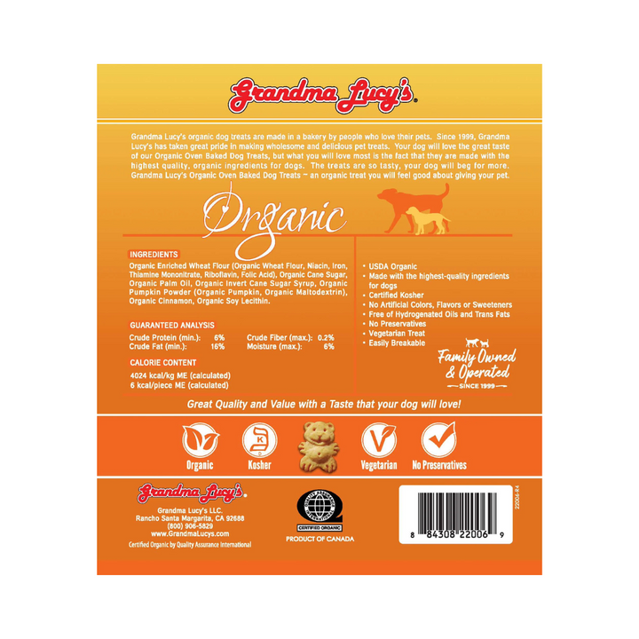 Grandma Lucy's Dog Treats - Organic Oven Baked Pumpkin