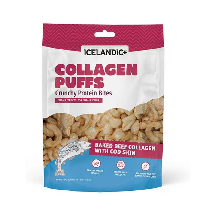 Icelandic+ Dog Treats - Beef Collagen Puffs with Cod Skin