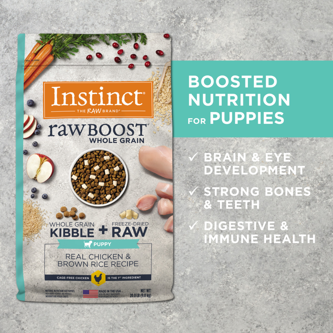 Instinct Kibble Dry Dog Food - Raw Boost Whole Grain Real Chicken Brown Rice Puppy