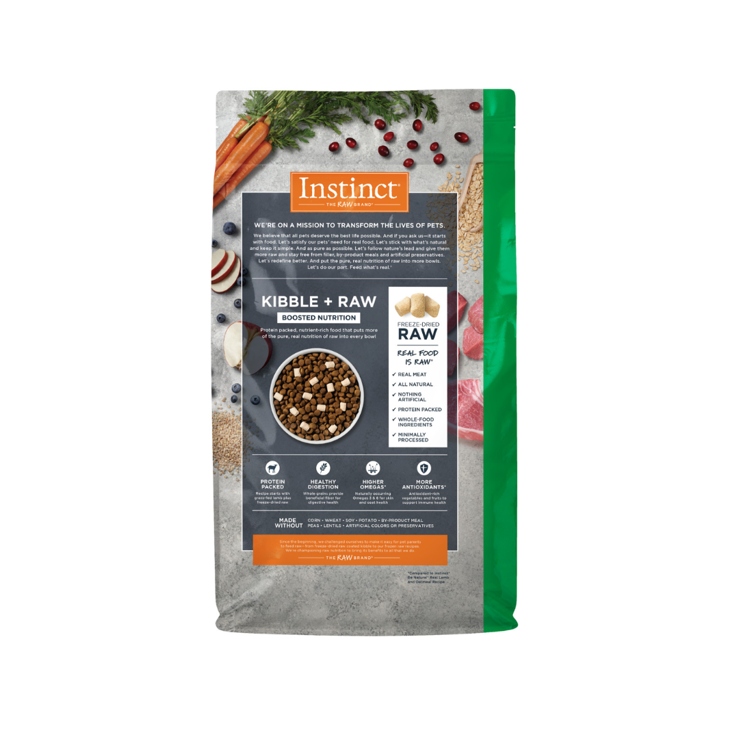 Instinct Kibble Dry Dog Food - Raw Boost Whole Grain Real Lamb And Oatmeal