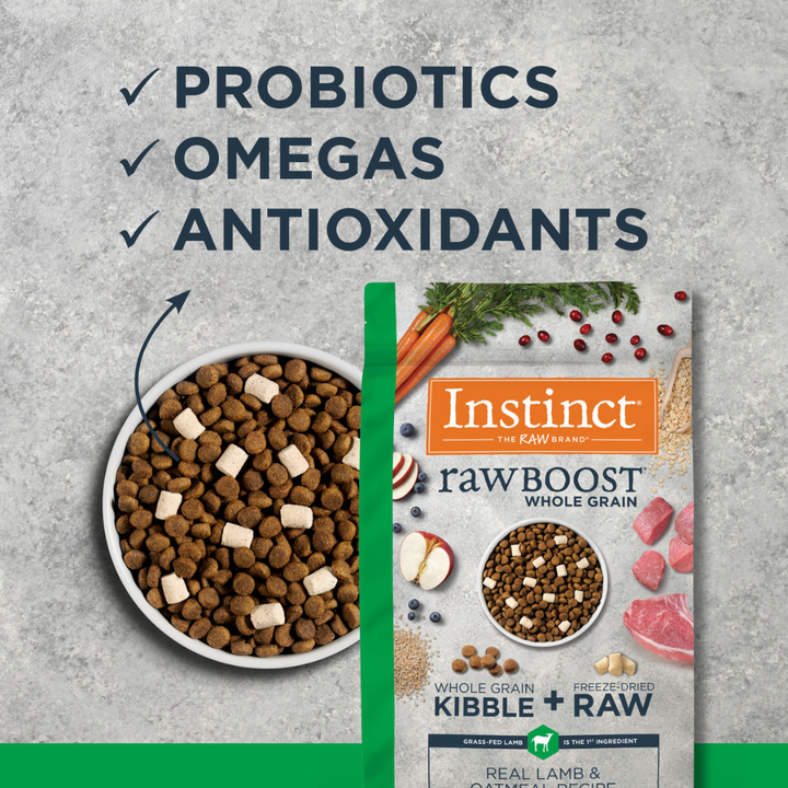 Instinct Kibble Dry Dog Food - Raw Boost Whole Grain Real Lamb And Oatmeal