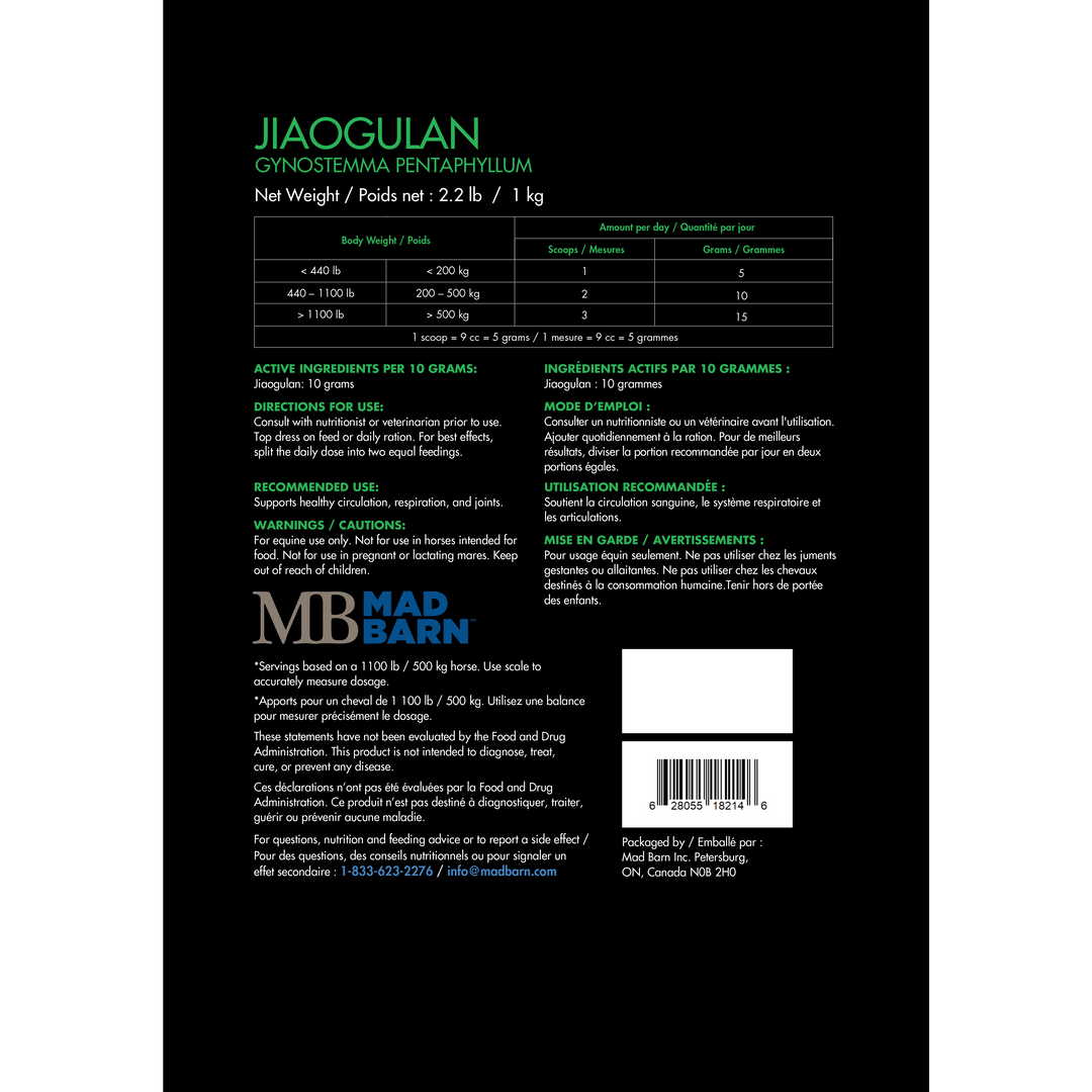 Equine Supplements - Mad Barn Jiaogulan