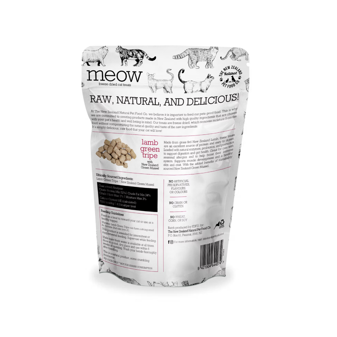 Meow Freeze Dried Cat Treats - Lamb Tripe Treat