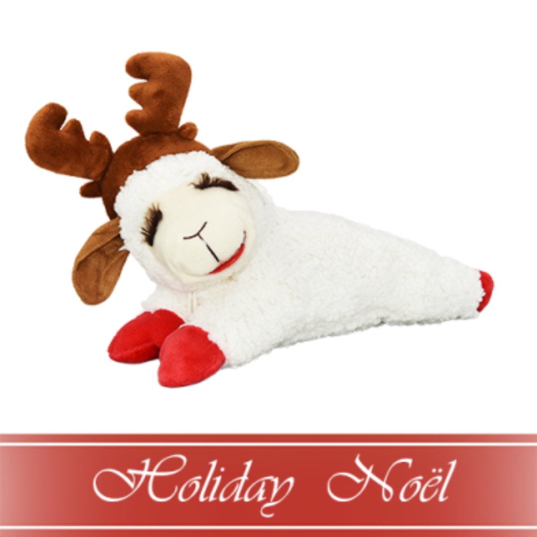 Multipet Dog Toys - Holiday Lamb Chop with Antlers