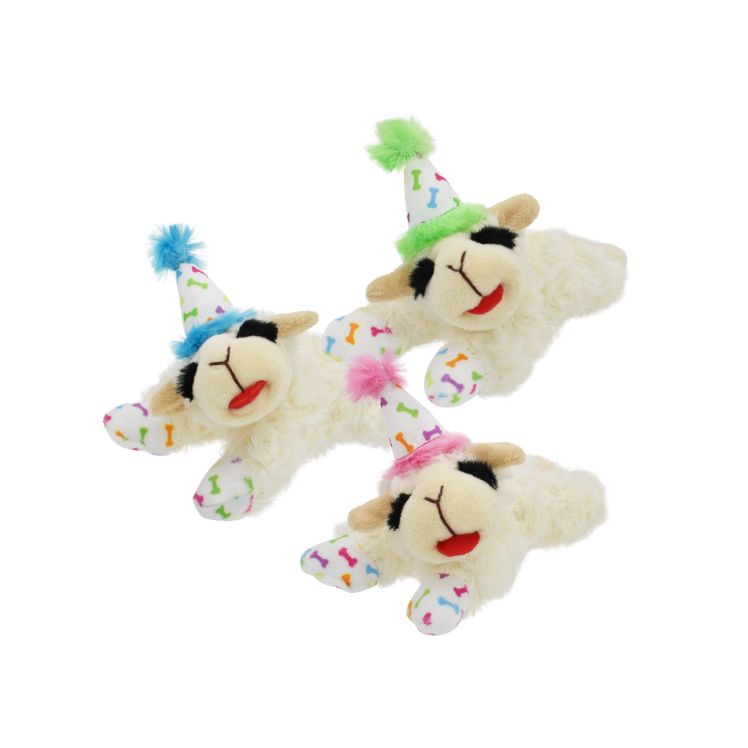 Multipet Dog Toys - Lamb Chop with Birthday Hat