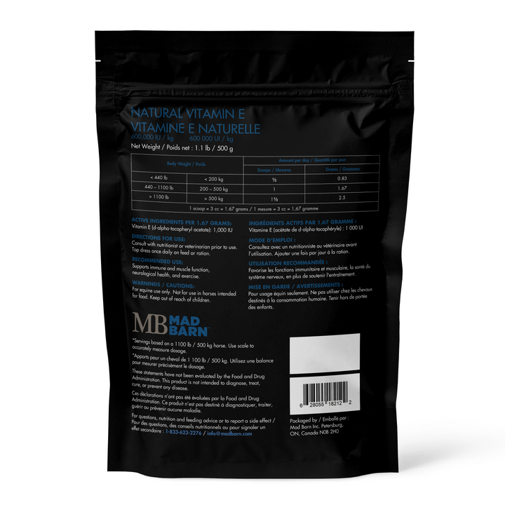 Equine Supplements - Mad Barn Natural E (600 IU/g)