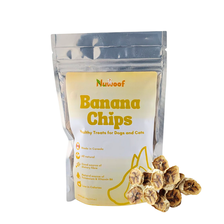 NuWoof Dehydrated Dog and Cat Treats - Banana Chip