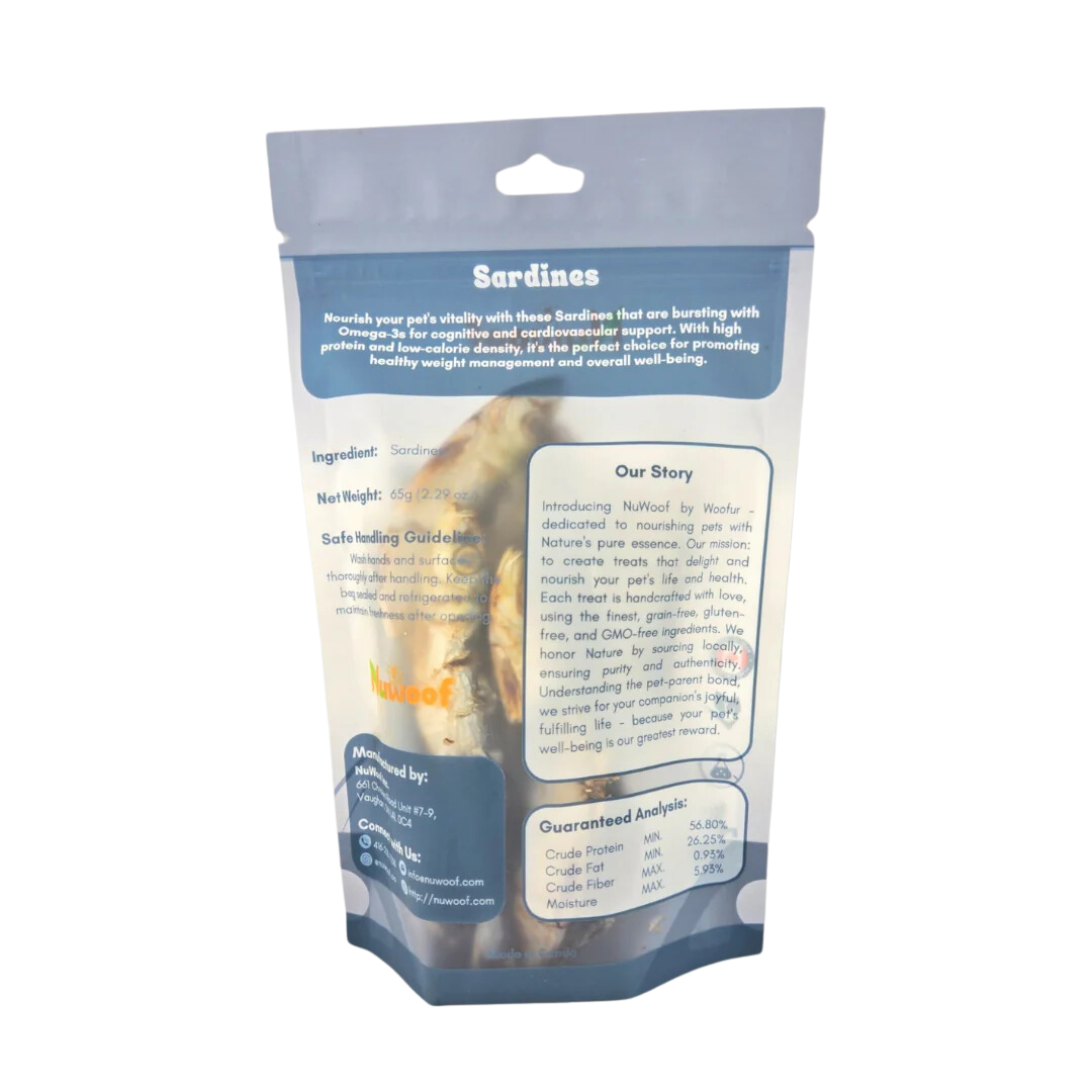NuWoof Dehydrated Dog and Cat Treats - Sardines