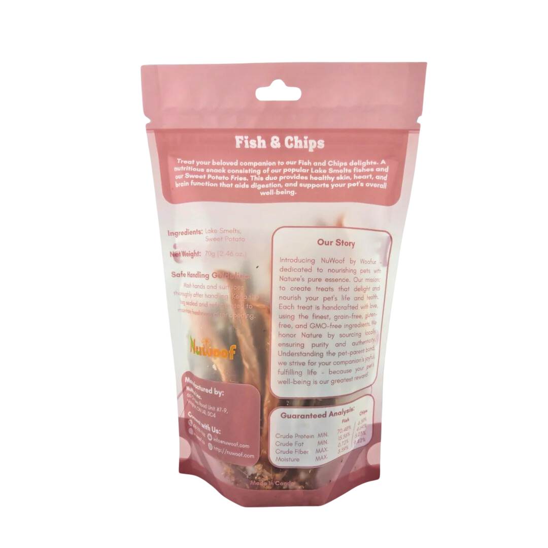 NuWoof Dehydrated Dog and Cat Treats - Fish & Chips