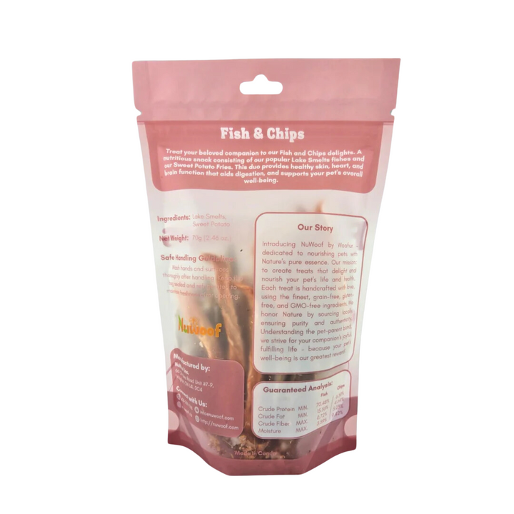 NuWoof Dehydrated Dog and Cat Treats - Fish & Chips