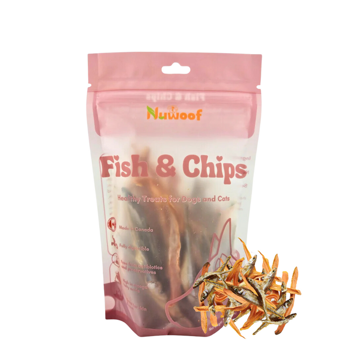 NuWoof Dehydrated Dog and Cat Treats - Fish & Chips