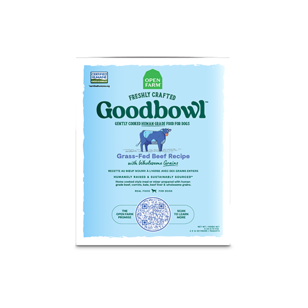 Open Farm Frozen Dog Food - Goodbowl Grass-Fed Beef & Wholesome Grains