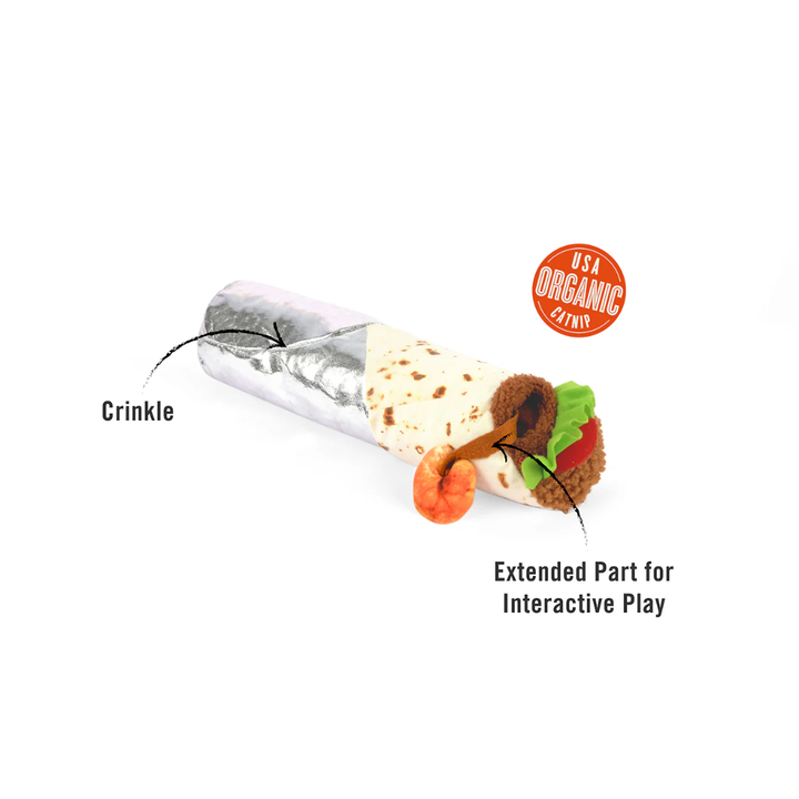 Pet Play Cat Toys - Feline Frenzy Shrimp Purrito Catnip Kicker