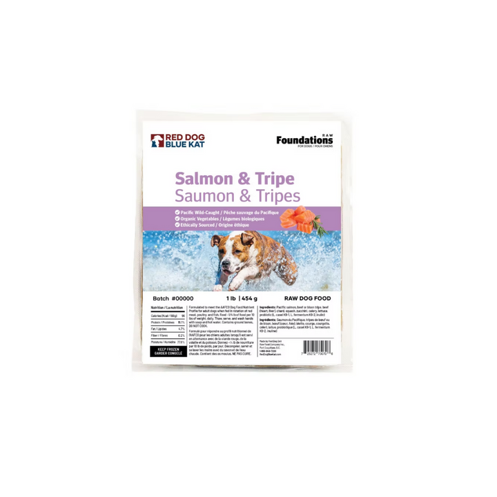 Red Dog Blue Cat Frozen Dog Food - Raw Salmon & Tripe Recipe