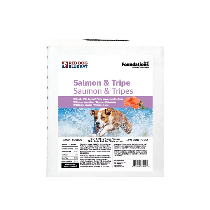 Red Dog Blue Cat Frozen Dog Food - Raw Salmon & Tripe Recipe