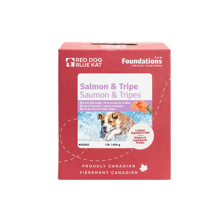 Red Dog Blue Cat Frozen Dog Food - Raw Salmon & Tripe Recipe