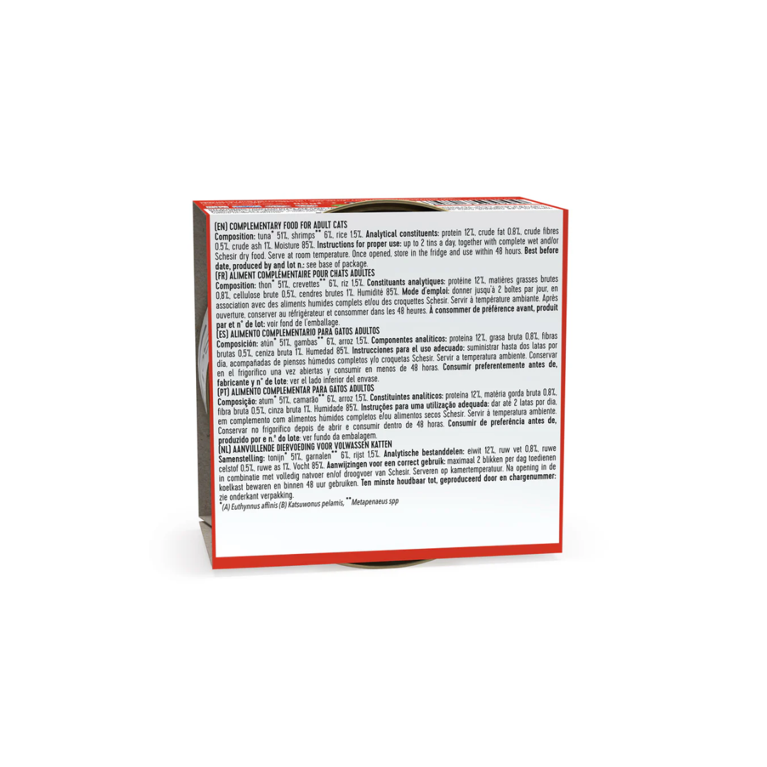 Schesir Wet Cat Food - Tuna with Shrimps in Jelly Canned