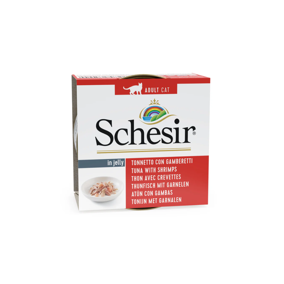 Schesir Wet Cat Food - Tuna with Shrimps in Jelly Canned