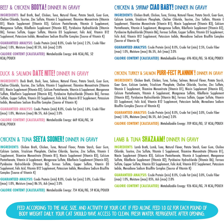 Weruva Cat Wet - BFF OMG Gravy Potluck O' Pouches Variety Pack